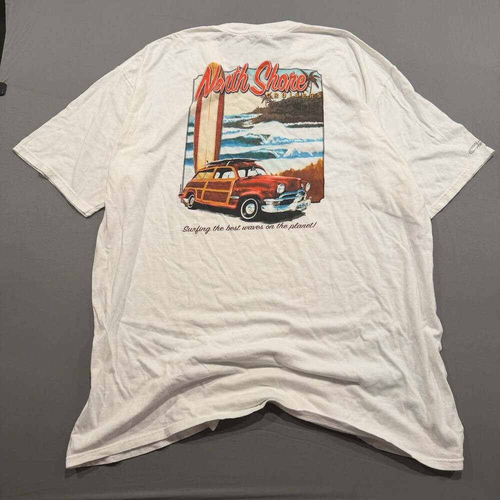 VTG Crazy Shirts Hawaii Original North Shore Cruisers Surfing White T-Shirt XXL